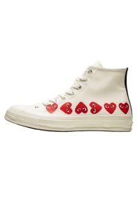 Buty do chodzenia unisex Converse Comme des Garçons High Blanche Multi Coeurs. Kolor: biały. Sport: turystyka piesza