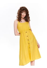 TOP SECRET - Sukienka damska gładka. Kolor: żółty. Wzór: gładki. Typ sukienki: koszulowe #6