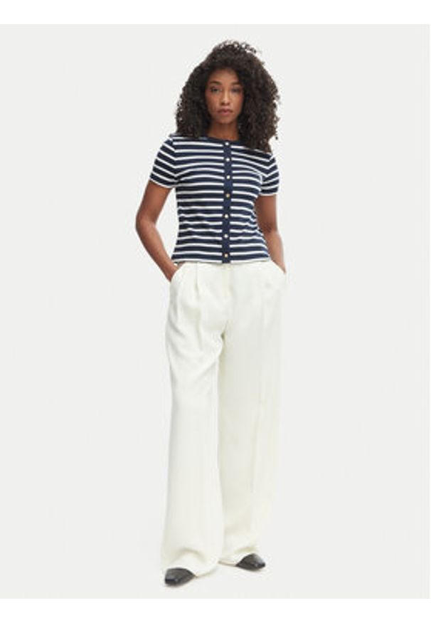 TOMMY HILFIGER - Tommy Hilfiger Bluzka WW0WW48709 Granatowy Slim Fit. Kolor: niebieski. Materiał: bawełna