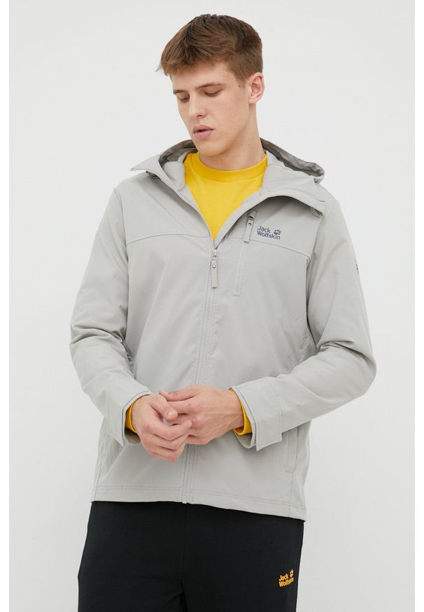 Jack Wolfskin spodnie outdoorowe kolor szary. Kolor: szary. Materiał: materiał