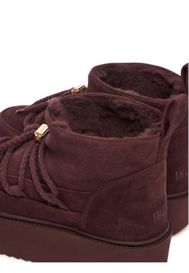 Inuikii Śniegowce Classic Low Platform 75204-004 Bordowy. Kolor: czerwony. Materiał: skóra, zamsz. Obcas: na platformie