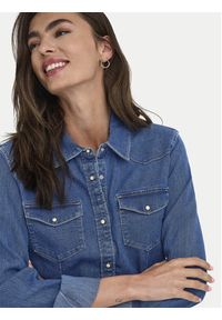 only - ONLY Koszula jeansowa Sasia 15352339 Niebieski Slim Fit. Kolor: niebieski. Materiał: syntetyk, bawełna #7