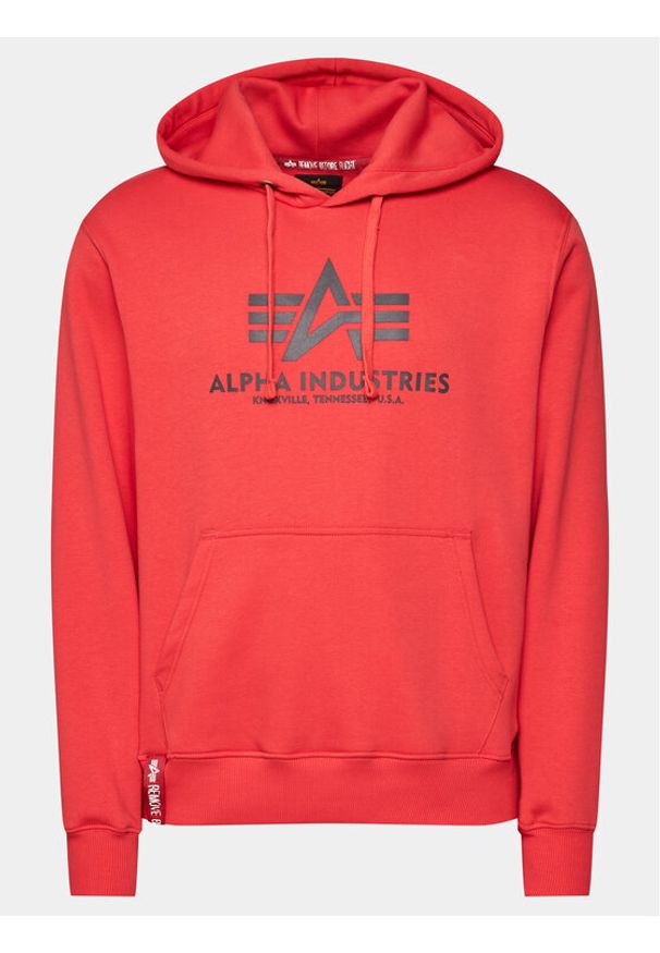Alpha Industries Bluza Basic 178312 Czerwony Regular Fit. Kolor: czerwony. Materiał: bawełna