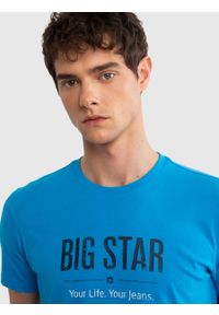 Big-Star - Koszulka męska o klasycznym kroju niebieska Bruno 401. Kolor: niebieski. Materiał: bawełna. Wzór: nadruk. Styl: klasyczny #2