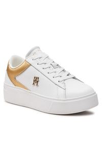 TOMMY HILFIGER - Tommy Hilfiger Sneakersy Th Platform Court Sneaker Gld FW0FW08073 Biały. Kolor: biały. Obcas: na platformie #6