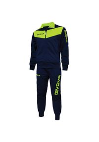 Dres Givova Tuta Visa Fluo. Kolor: wielokolorowy, niebieski, zielony. Materiał: dresówka