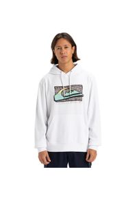 Quiksilver - Bluza z kapturem dla Mężczyzn RETRO FADE Biały. Typ kołnierza: kaptur. Kolor: biały. Materiał: dresówka, polar, poliester, bawełna. Długość rękawa: długi rękaw. Długość: długie