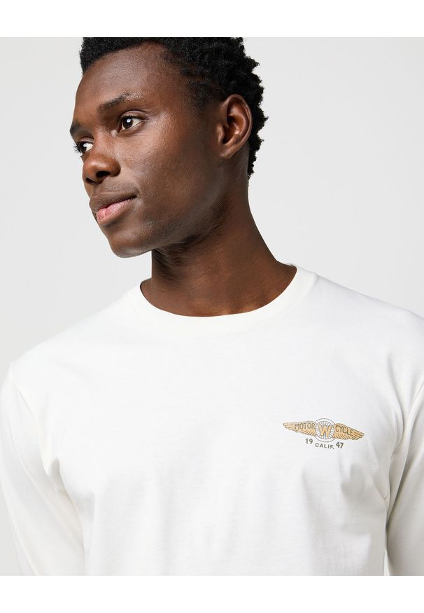 Wrangler - MESKA KOSZULKA WRANGLER LS AMERICANA TEE WORN WHITE 112371574