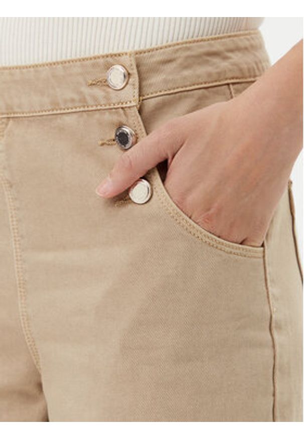 Morgan Spodnie materiałowe 251-PICHAK Beżowy Wide Leg. Kolor: beżowy. Materiał: bawełna