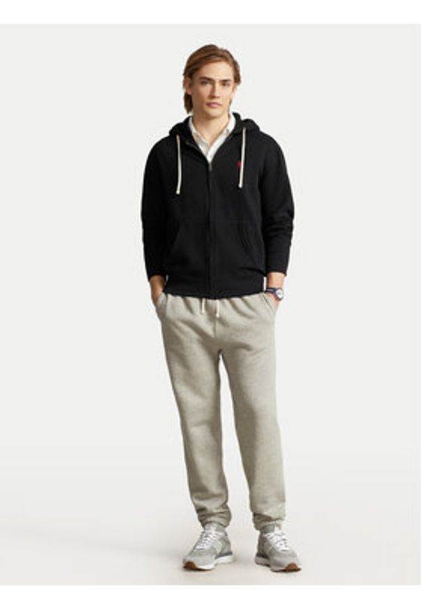 Polo Ralph Lauren Bluza Fleece 710813297001 Czarny Regular Fit. Typ kołnierza: polo. Kolor: czarny. Materiał: bawełna, syntetyk