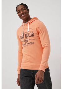 Tom Tailor Bluza bawełniana męska kolor pomarańczowy z kapturem z nadrukiem. Okazja: na co dzień. Typ kołnierza: kaptur. Kolor: pomarańczowy. Materiał: bawełna. Wzór: nadruk. Styl: casual #1