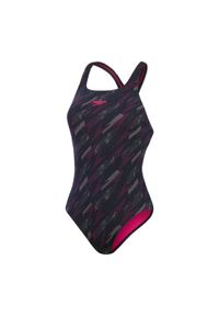 Strój kąpielowy damski Speedo Hyperboom Allover Medalist. Kolor: czarny, szary, różowy, wielokolorowy. Materiał: poliester