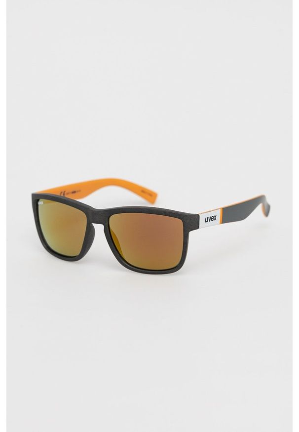 Uvex okulary przeciwsłoneczne kolor szary. Kształt: prostokątne. Kolor: szary