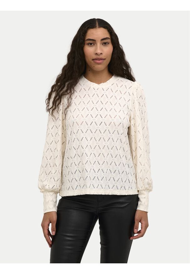 Kaffe Bluzka Tine 10509099 Écru Regular Fit. Kolor: kremowy. Materiał: syntetyk
