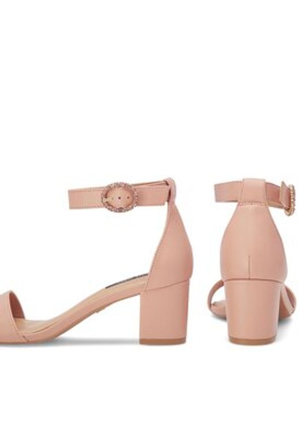 Nine West Sandały WFA2641-1 Różowy. Kolor: różowy. Materiał: skóra