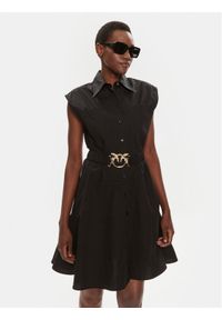 Pinko Sukienka koszulowa Anaceta Abito . 103111 A1P4 Czarny Regular Fit. Kolor: czarny. Materiał: bawełna. Typ sukienki: koszulowe