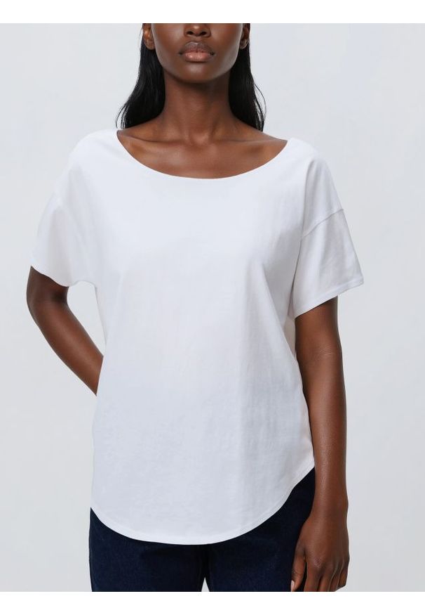 Reserved - Bawełniany t-shirt - biały. Kolor: biały. Materiał: bawełna