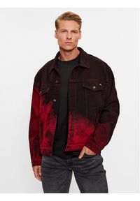 Hugo Kurtka jeansowa 50496087 Czerwony Relaxed Fit. Kolor: czerwony. Materiał: jeans, bawełna #1