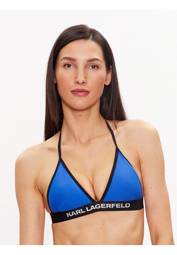 Karl Lagerfeld - KARL LAGERFELD Góra od bikini 230W2234 Niebieski. Kolor: niebieski. Materiał: syntetyk