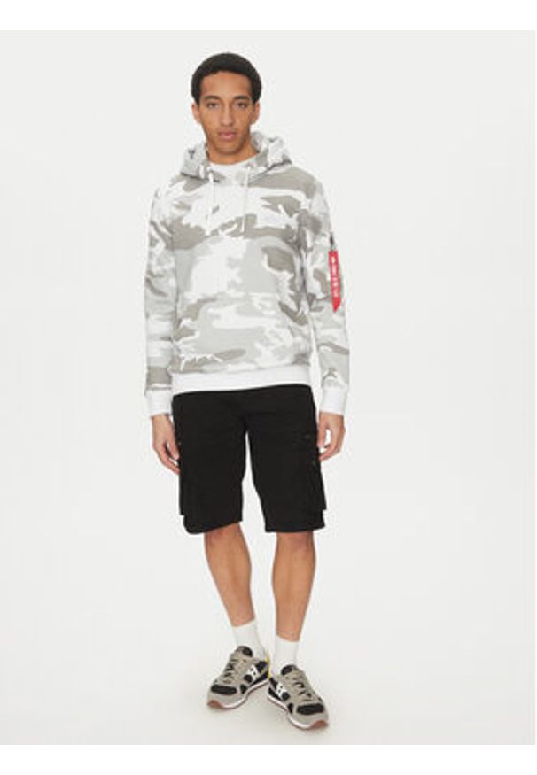 Alpha Industries Bluza Back Print 178318 Szary Regular Fit. Kolor: szary. Materiał: bawełna. Wzór: nadruk