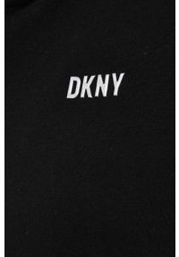 DKNY - Dkny bluza damska kolor czarny z kapturem gładka. Typ kołnierza: kaptur. Kolor: czarny. Wzór: gładki #5
