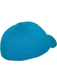 FLEXFIT - Wełniana Czesana Czapka Unisex. Kolor: niebieski. Materiał: wełna