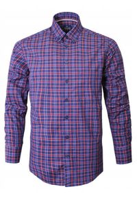 Casualowa Koszula, Kołnierzyk Button Down - Pako Jeans - Granat w Kratkę. Okazja: na co dzień. Typ kołnierza: button down. Kolor: niebieski. Materiał: bawełna. Wzór: kratka. Sezon: lato. Styl: casual