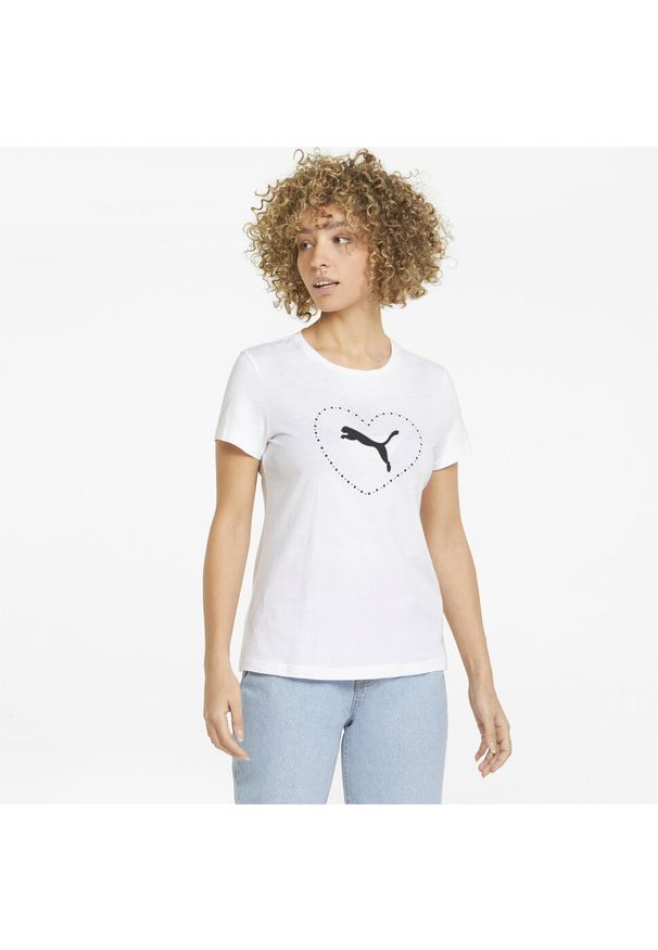 Koszulka treningowa damska Puma Valentine's Day. Kolor: biały