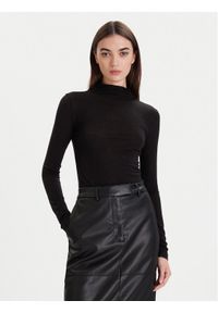 Calvin Klein Sweter LV044D239G Czarny Slim Fit. Kolor: czarny. Materiał: lyocell