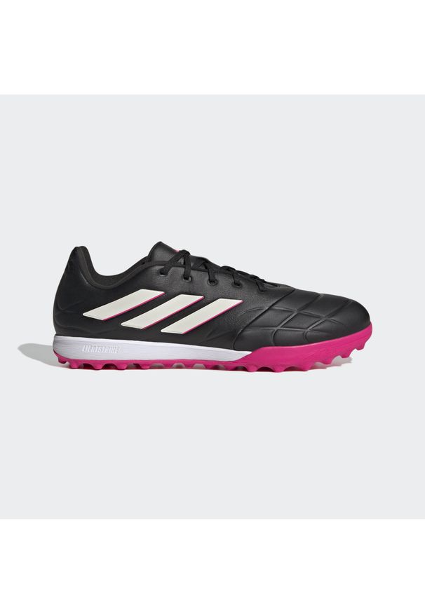 Adidas - Buty Copa Pure.3 TF. Kolor: biały, czarny, różowy, wielokolorowy. Materiał: skóra