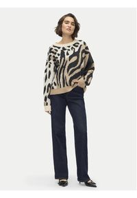 Vero Moda Sweter Kai 10310645 Beżowy Regular Fit. Kolor: beżowy. Materiał: syntetyk #6