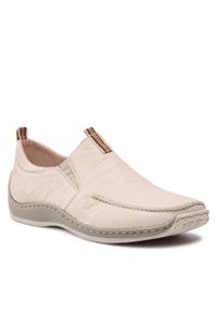 Półbuty Rieker L1779-60 Beige. Kolor: beżowy. Materiał: skóra #1
