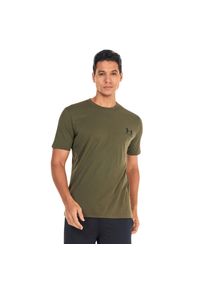 Under Armour - T-shirt Męski Logo. Kolor: czarny, zielony, wielokolorowy. Sport: turystyka piesza