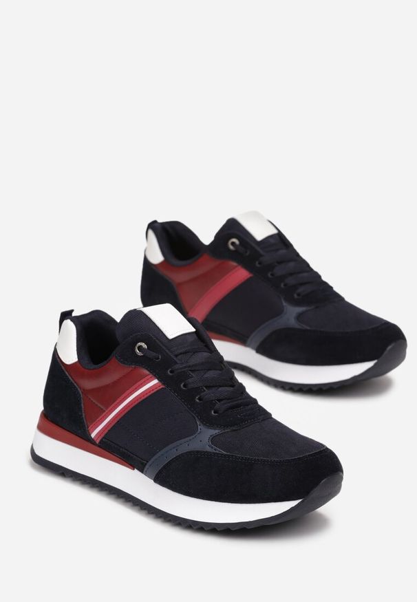 Born2be - Granatowe Buty Sportowe Sznurowane Runa. Wysokość cholewki: przed kostkę. Kolor: niebieski. Materiał: materiał. Szerokość cholewki: normalna. Obcas: na płaskiej podeszwie