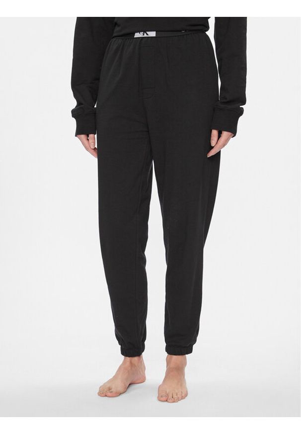 Calvin Klein Underwear Spodnie piżamowe 000QS7085E Czarny Relaxed Fit. Kolor: czarny. Materiał: bawełna