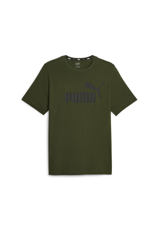 Koszulka męska Puma Essential Logo Tee. Kolor: zielony, czarny, fioletowy, wielokolorowy. Wzór: aplikacja. Sport: joga i pilates