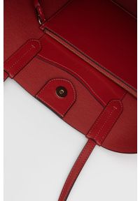 DKNY - Dkny Torebka skórzana kolor czerwony. Kolor: czerwony. Materiał: skórzane. Rodzaj torebki: na ramię #3