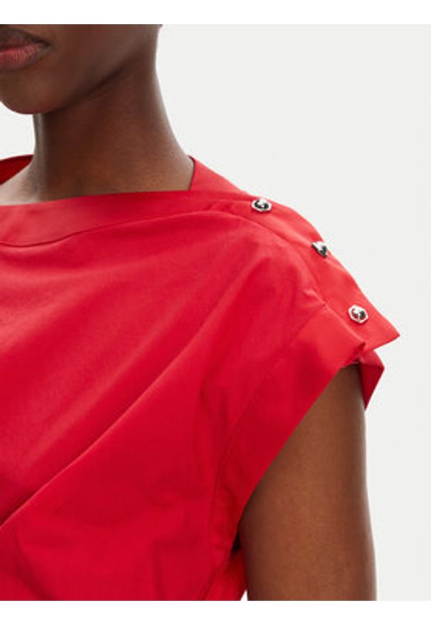 Pinko - PINKO Sukienka koktajlowa Elliot 105215 A2LD Czerwony Regular Fit. Kolor: czerwony. Materiał: bawełna. Styl: wizytowy