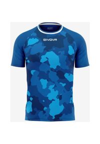 Koszulka Givova Army Azzurro-Turchese dla mężczyzn. Kolor: niebieski, brązowy, wielokolorowy, zielony. Materiał: poliester. Wzór: nadruk, haft. Sport: piłka nożna, fitness #1