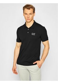 EA7 Emporio Armani Polo 8NPF04 PJM5Z 1200 Czarny Regular Fit. Typ kołnierza: polo. Kolor: czarny. Materiał: bawełna