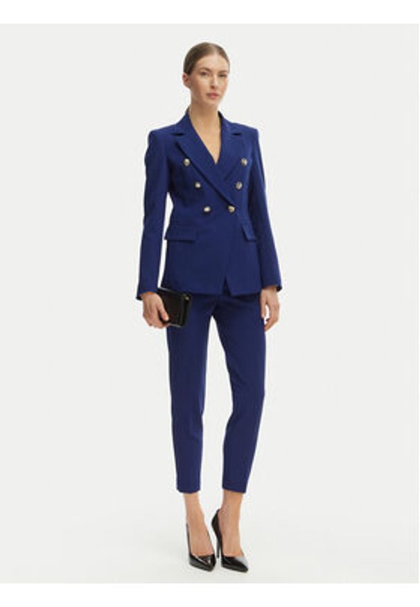 Maryley Marynarka 26EB139/43FR Granatowy Regular Fit. Kolor: niebieski. Materiał: syntetyk