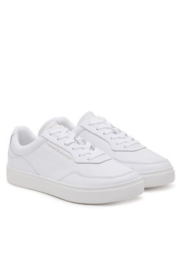 TOMMY HILFIGER - Tommy Hilfiger Sneakersy Casual Cupsole FW0FW08689 Biały. Okazja: na co dzień. Kolor: biały. Materiał: skóra