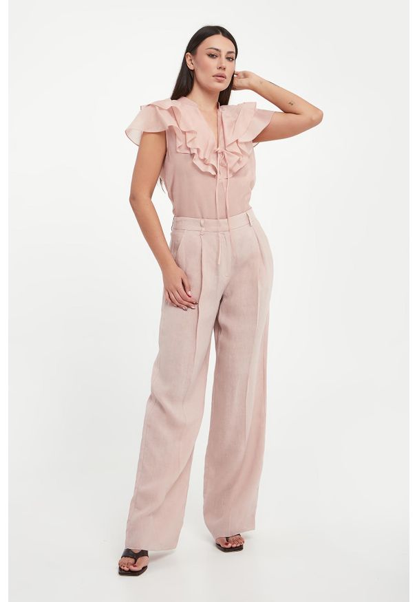 Marella Sport - Top damski z jedwabiem Faraone MARELLA MONOCHROME. Materiał: jedwab