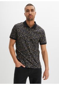 bonprix - Shirt polo, krótki rękaw. Typ kołnierza: polo. Kolor: czarny. Długość rękawa: krótki rękaw. Długość: krótkie. Styl: elegancki #1