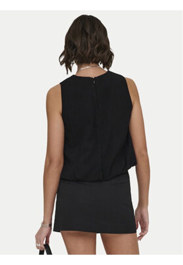 only - ONLY Top Aris 15364287 Czarny Loose Fit. Kolor: czarny. Materiał: wiskoza