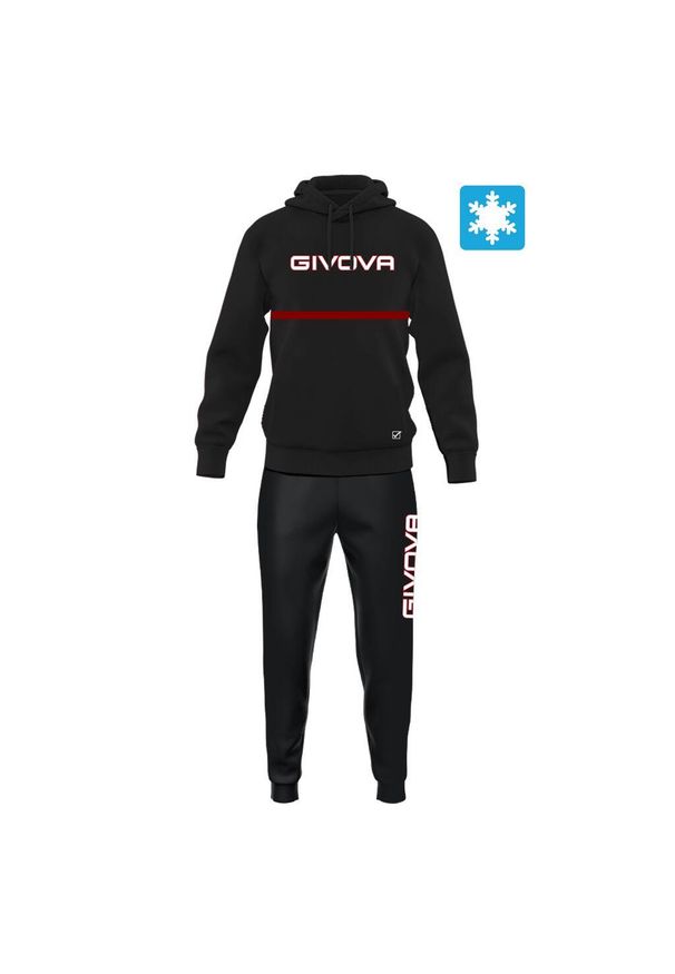 Givova - GIVOVA Dres Italia 106 męski, bicolor, kaptur, rozmiar S. Kolor: czarny, szary, wielokolorowy. Materiał: dresówka