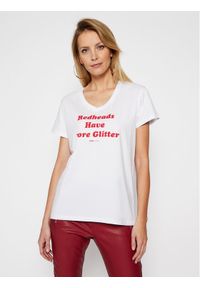 PLNY LALA T-Shirt Redheads PL-KO-VN-00128 Biały Regular Fit. Kolor: biały. Materiał: bawełna