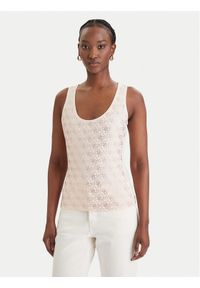 Guess Top W6GP10 K2932 Beżowy Regular Fit. Kolor: beżowy. Materiał: bawełna #1