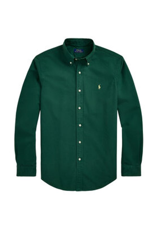 Polo Ralph Lauren Koszula 710804257063 Zielony Slim Fit. Typ kołnierza: polo. Kolor: zielony. Materiał: bawełna