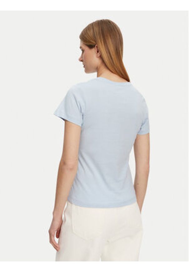 Guess T-Shirt V5GI02 K9RM1 Błękitny Slim Fit. Kolor: niebieski. Materiał: bawełna